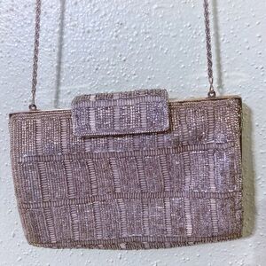 Vintage beaded Elegant Clutch Bag - Silver